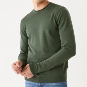 Frank and Oak Merino Wool Crewneck Sweater in Green Ivy Men S